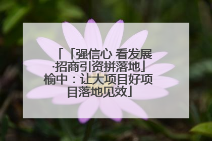 「强信心 看发展·招商引资拼落地」榆中：让大项目好项目落地见效