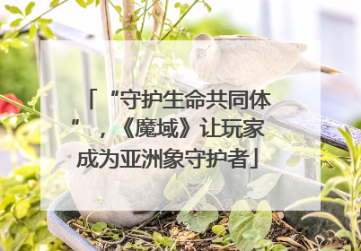 “守护生命共同体”，《魔域》让玩家成为亚洲象守护者