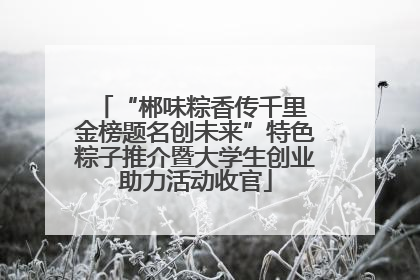 “郴味粽香传千里 金榜题名创未来”特色粽子推介暨大学生创业助力活动收官