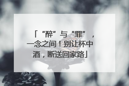 “醉”与“罪”，一念之间！别让杯中酒，断送回家路