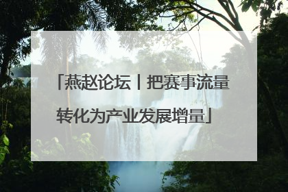 燕赵论坛丨把赛事流量转化为产业发展增量