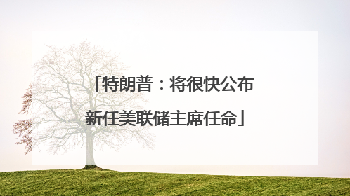 特朗普：将很快公布新任美联储主席任命