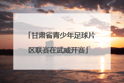 甘肃省青少年足球片区联赛在武威开赛