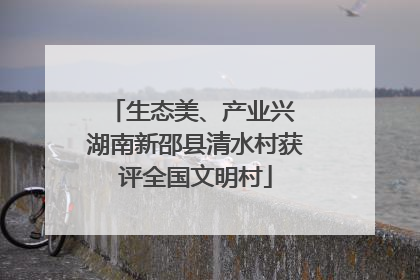生态美、产业兴 湖南新邵县清水村获评全国文明村