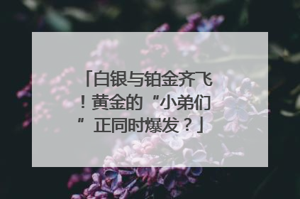 白银与铂金齐飞！黄金的“小弟们”正同时爆发？