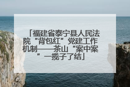福建省泰宁县人民法院“背包红”党建工作机制——茶山“案中案”一揽子了结