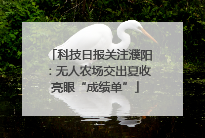 科技日报关注濮阳：无人农场交出夏收亮眼“成绩单”