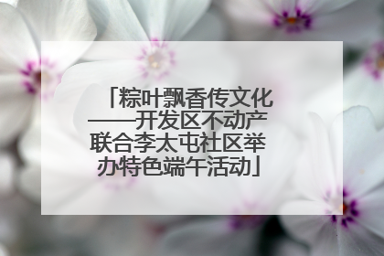 粽叶飘香传文化——开发区不动产联合李太屯社区举办特色端午活动