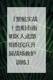 紧贴实战！贵阳市南明区人武部组织民兵开展战场救护训练