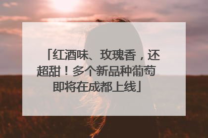 红酒味、玫瑰香，还超甜！多个新品种葡萄即将在成都上线