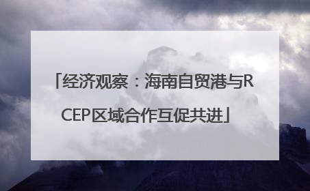 经济观察：海南自贸港与RCEP区域合作互促共进