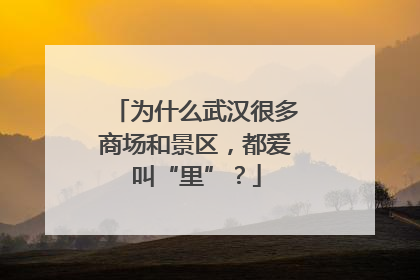 为什么武汉很多商场和景区，都爱叫“里”？