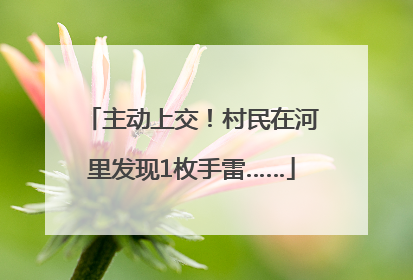 主动上交！村民在河里发现1枚手雷……