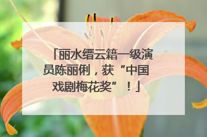 丽水缙云籍一级演员陈丽俐，获“中国戏剧梅花奖”！