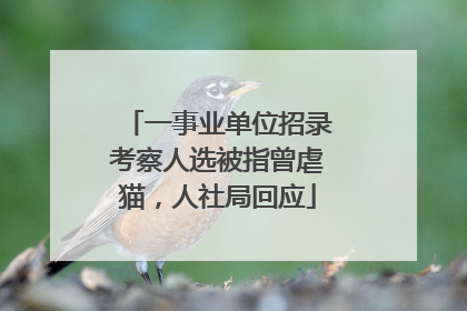 一事业单位招录考察人选被指曾虐猫，人社局回应