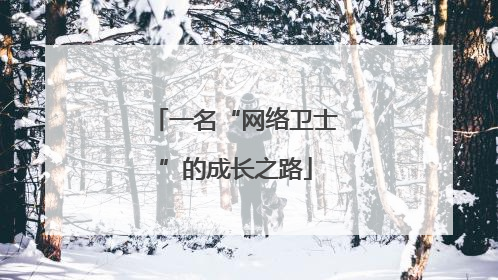 一名“网络卫士”的成长之路