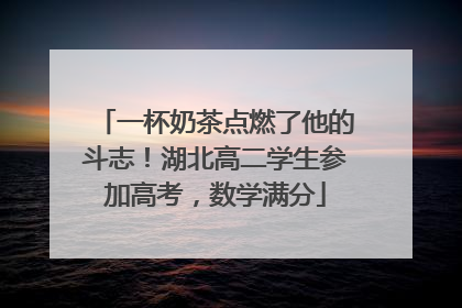一杯奶茶点燃了他的斗志！湖北高二学生参加高考，数学满分
