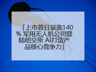上市首日暴涨140% 军用无人机公司登陆纽交所 AI打造产品核心竞争力