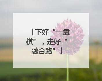 下好“一盘棋”，走好“融合路”