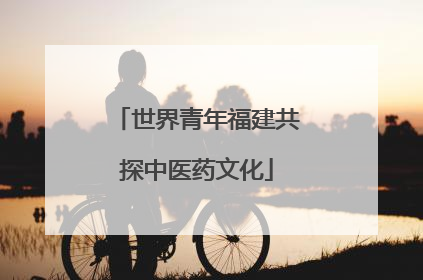 世界青年福建共探中医药文化