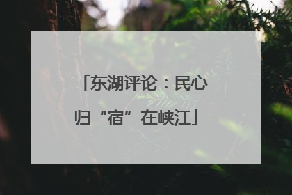 东湖评论：民心归“宿”在峡江