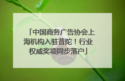 中国商务广告协会上海机构入驻普陀!行业权威奖项同步落户
