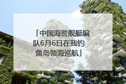 中国海警舰艇编队6月6日在我钓鱼岛领海巡航