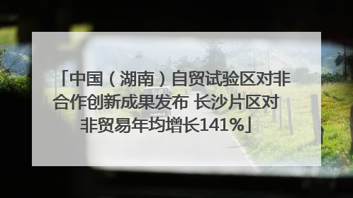 中国（湖南）自贸试验区对非合作创新成果发布 长沙片区对非贸易年均增长141%