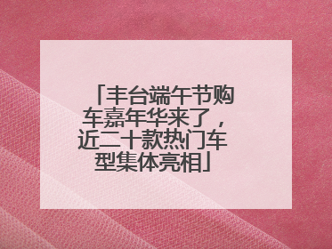 丰台端午节购车嘉年华来了，近二十款热门车型集体亮相