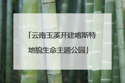 云南玉溪开建喀斯特地貌生命主题公园