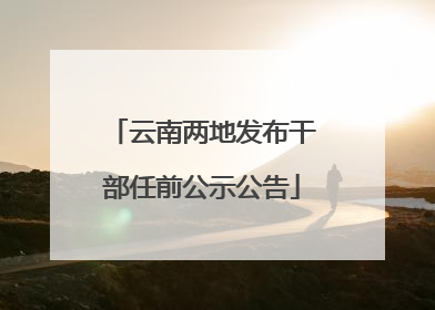 云南两地发布干部任前公示公告