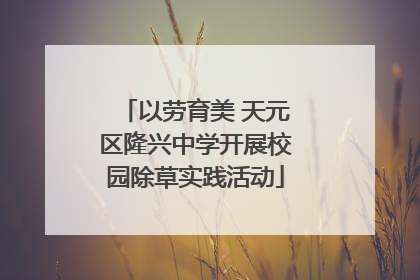 以劳育美 天元区隆兴中学开展校园除草实践活动