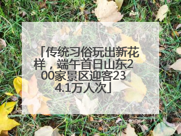 传统习俗玩出新花样，端午首日山东200家景区迎客234.1万人次