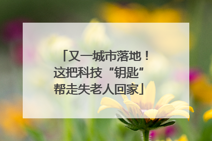 又一城市落地！这把科技“钥匙”帮走失老人回家