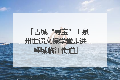 古城“寻宝”！泉州世遗文保学堂走进鲤城临江街道