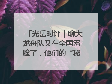 光岳时评｜聊大龙舟队又在全国露脸了，他们的“秘密”训练基地不是秘密！