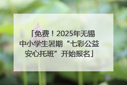 免费！2025年无锡中小学生暑期“七彩公益安心托班”开始报名