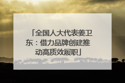 全国人大代表姜卫东：借力品牌创建推动高质效履职