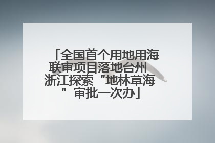 全国首个用地用海联审项目落地台州 浙江探索“地林草海”审批一次办