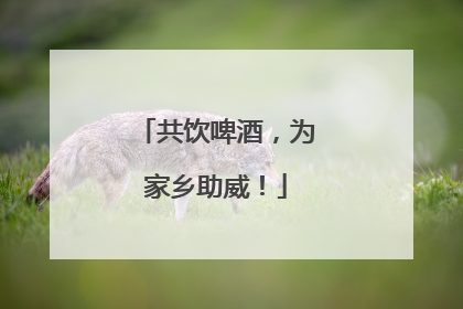 共饮啤酒，为家乡助威！