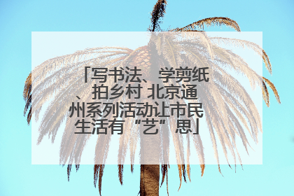 写书法、学剪纸、拍乡村 北京通州系列活动让市民生活有“艺”思