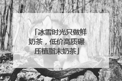 冰雪时光只做鲜奶茶，低价高质碾压植脂末奶茶
