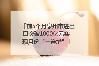 前5个月泉州市进出口突破1000亿元实现月份“三连增”