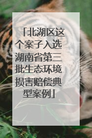 北湖区这个案子入选湖南省第三批生态环境损害赔偿典型案例