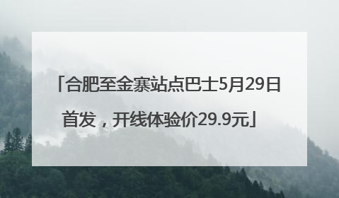 合肥至金寨站点巴士5月29日首发，开线体验价29.9元
