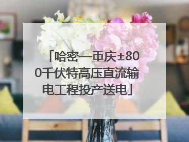 哈密—重庆±800千伏特高压直流输电工程投产送电