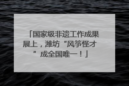国家级非遗工作成果展上，潍坊“风筝怪才”成全国唯一！