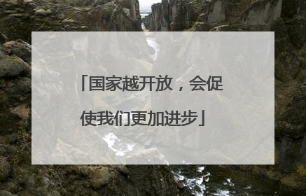 国家越开放，会促使我们更加进步