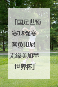 国足世预赛18强赛客负印尼 无缘美加墨世界杯