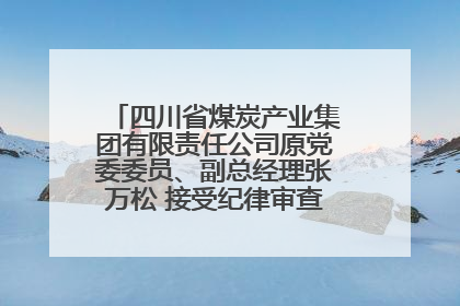 四川省煤炭产业集团有限责任公司原党委委员、副总经理张万松 接受纪律审查和监察调查